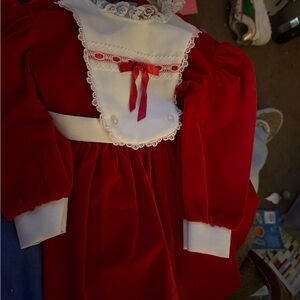 Red Velvet Kids Vintage Dress